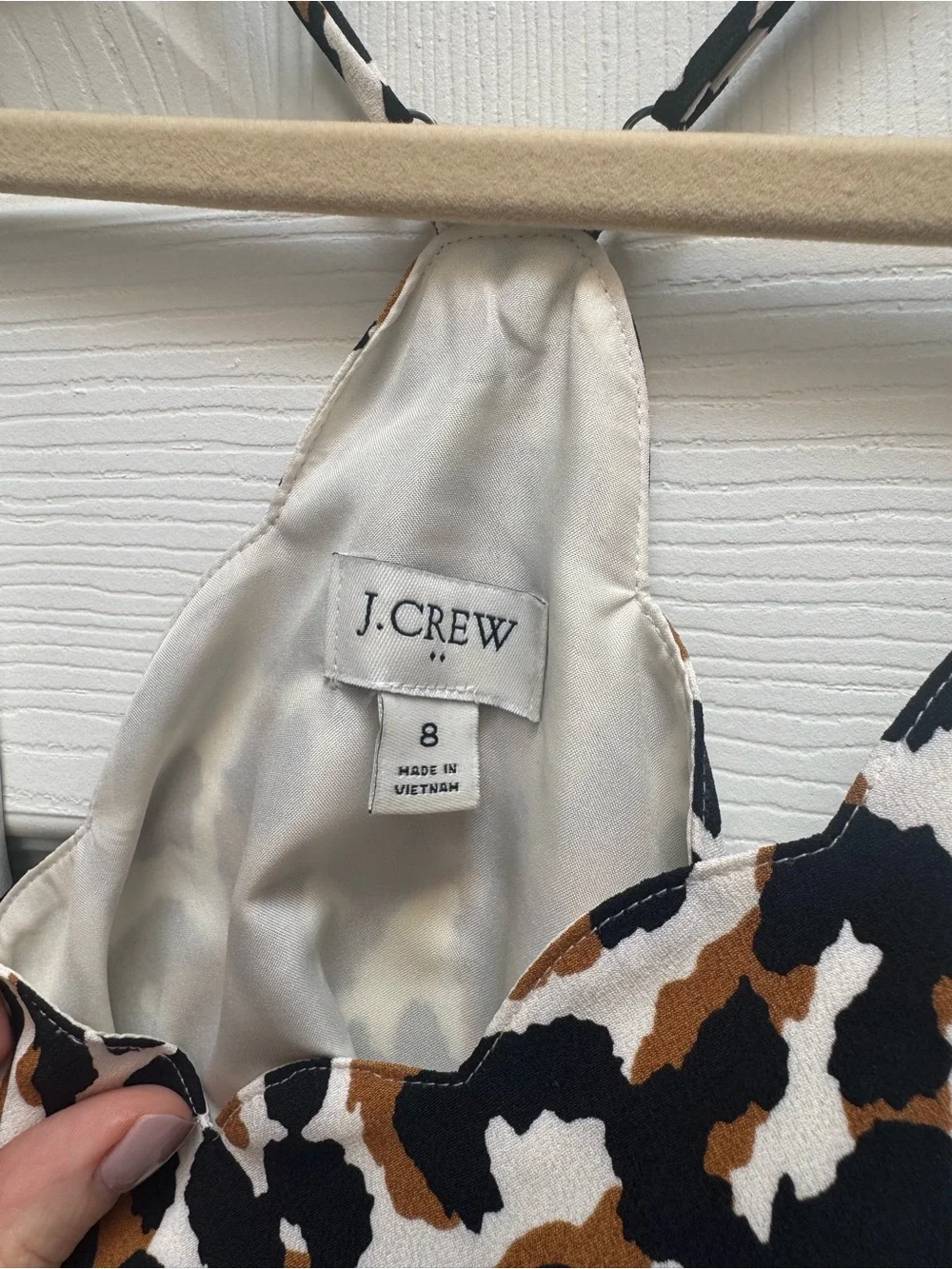 J. Crew Leopard Print halter Spaghetti Strap tank - White/Black/Brown